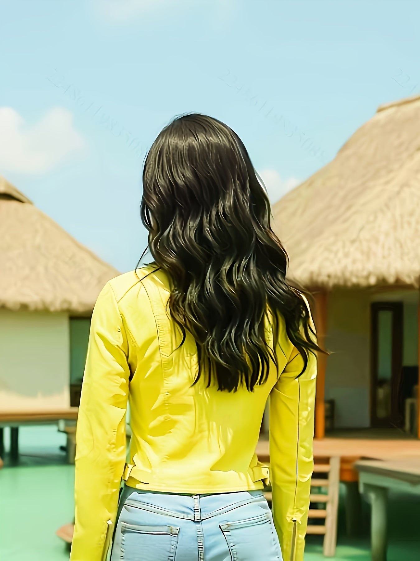 Women's Stylish PU Leather Jacket - Casual Short Outerwear with Zippered Sleeves, Bright Yellow, Perfect for Spring & Summer, Versatile Fashion | Sleek Appearance