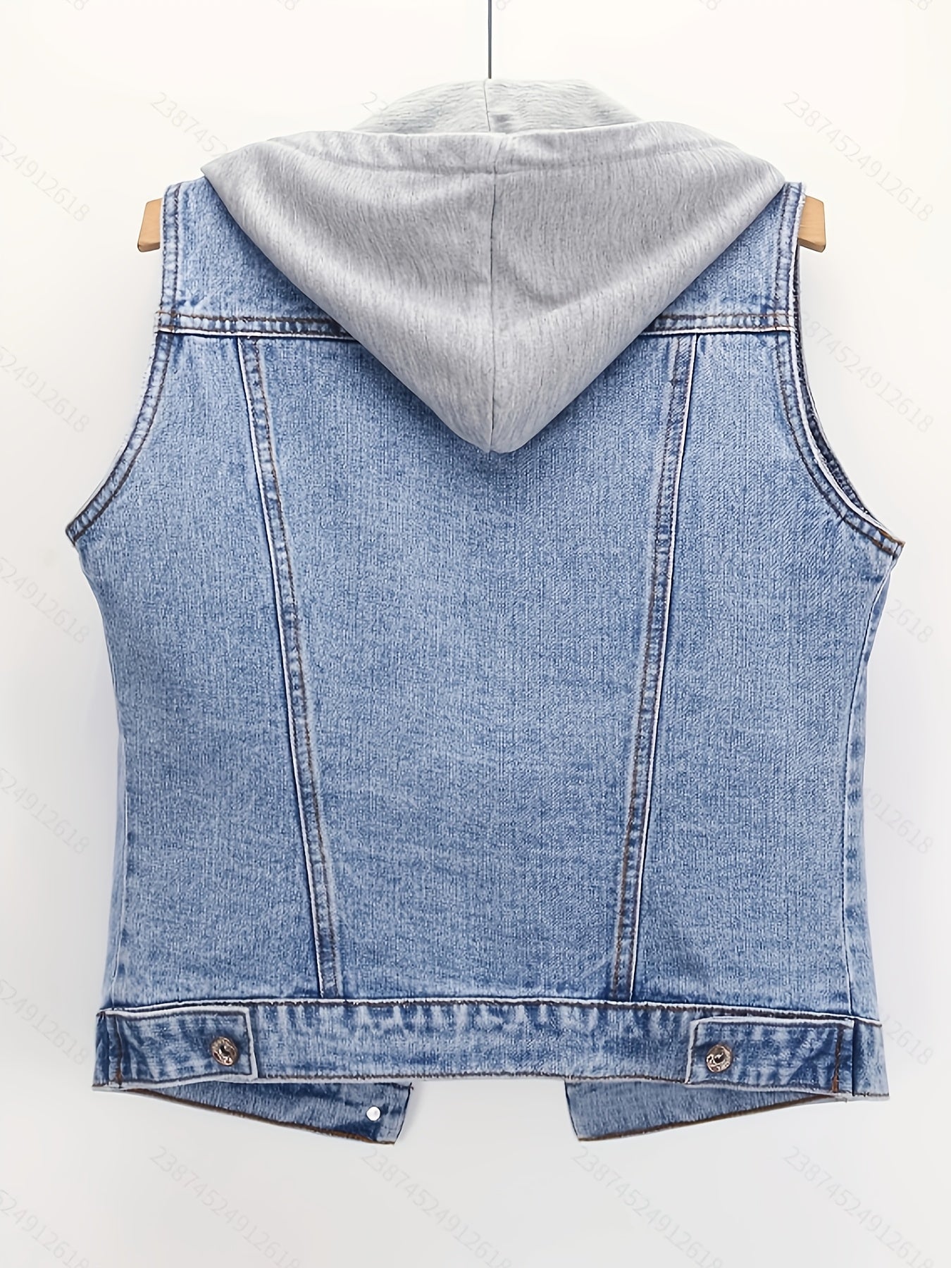 Spring-Summer Loose Korean Style Trendy Casual Sleeveless Short Jacket with Detachable Hoodie, Versatile Single-Breasted Cardigan