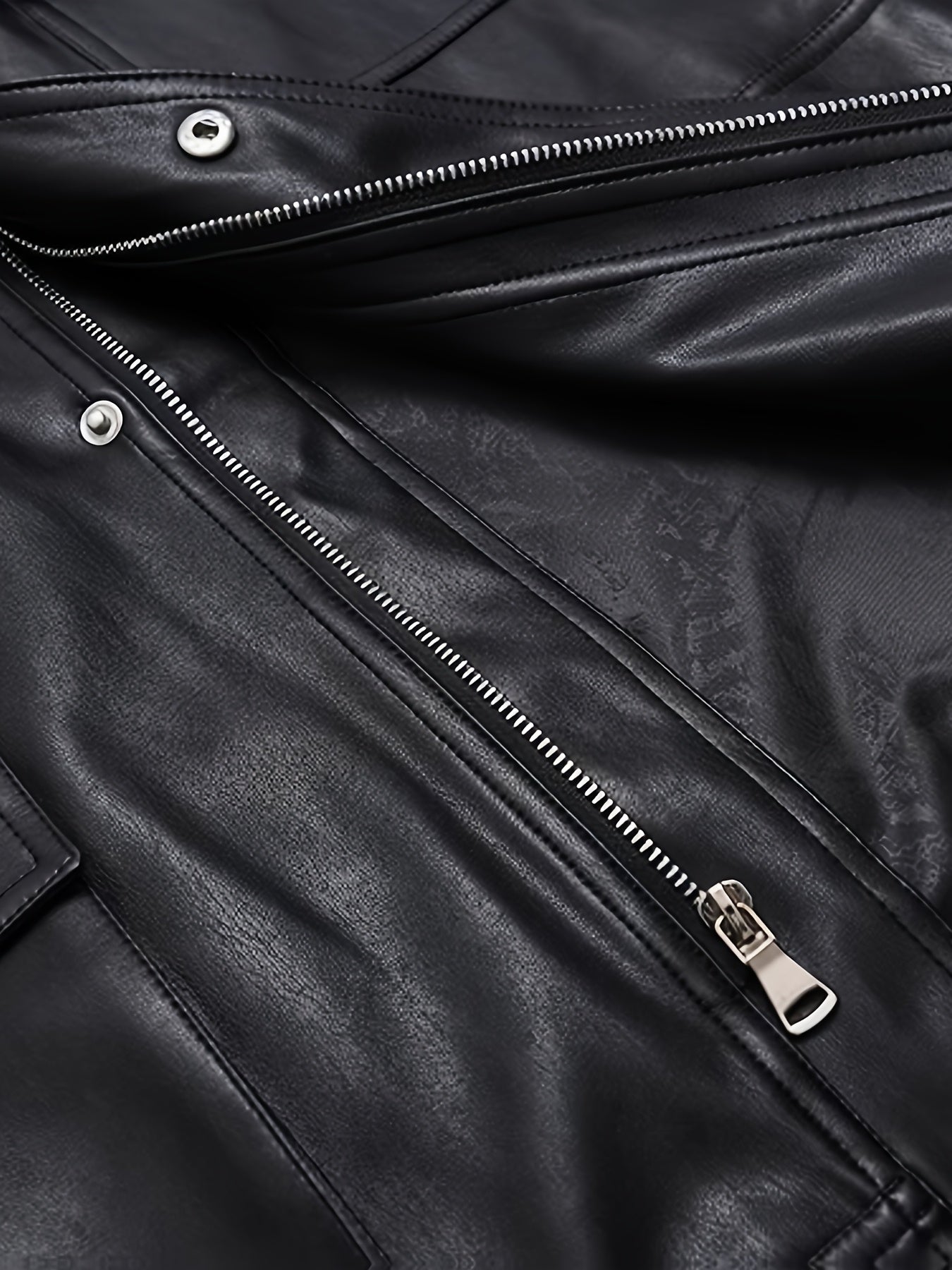 Women's PU Synthetic Leather Jacket - Longline Relaxed Fit Belted Waist Casual Chic Zip-Up Coat for Spring\u002FFall, Black, Cute Jacket, Spring Outerwear, Korean Fashion Style, Structured Sleeve Design