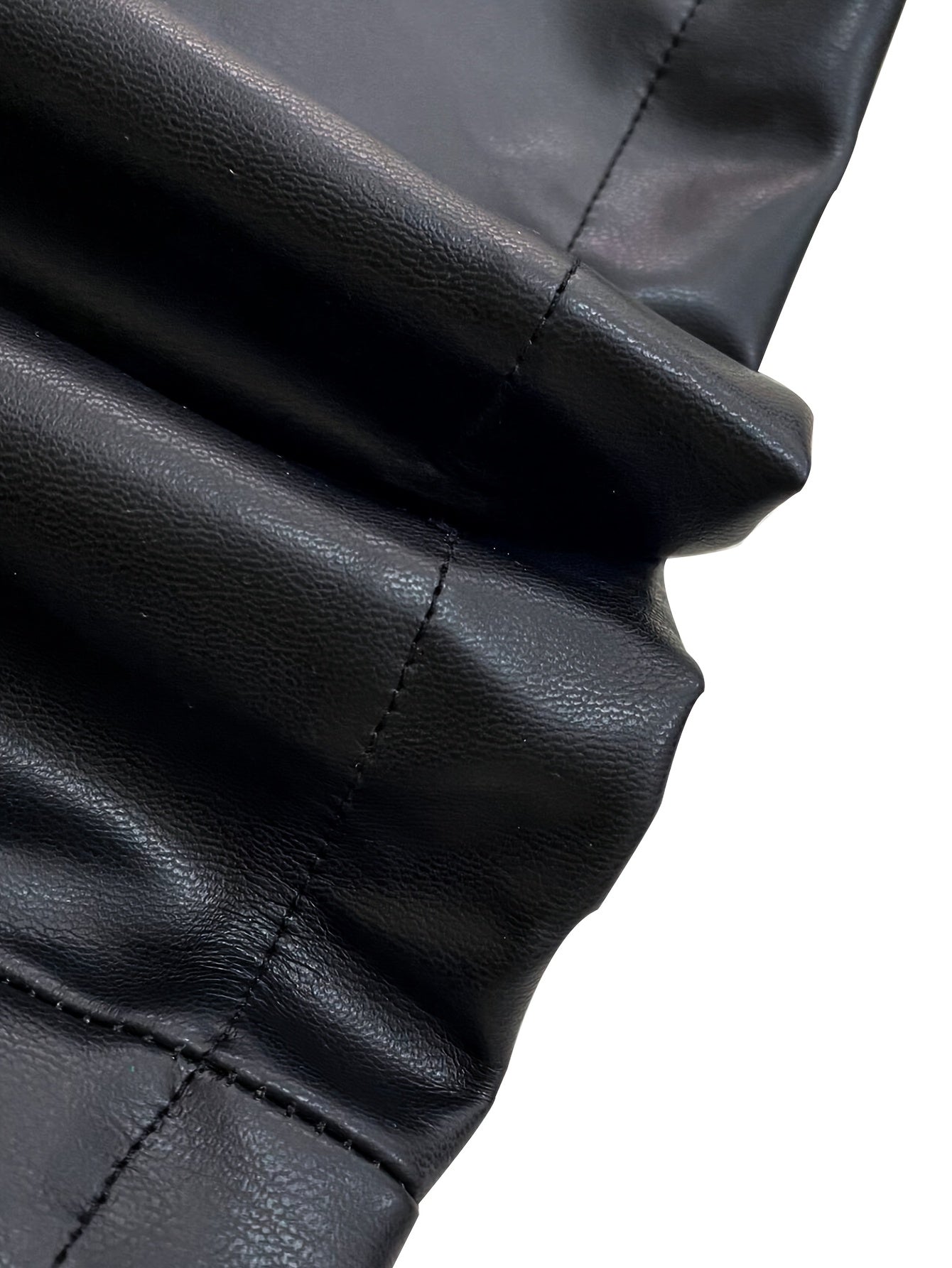 1pc Vintage Style Women'S Leather Jacket, Solid Color Polyester Fiber, All-Season Fashion Outerwear